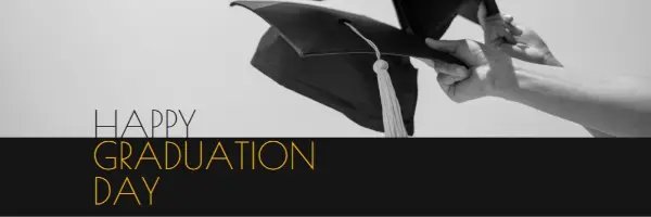 Happy graduation day black modern-simple