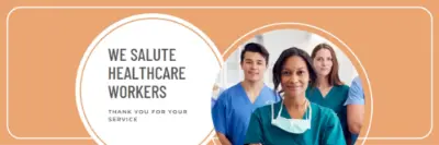 Thank you to healthcare workers orange modern-geometric-&-linear