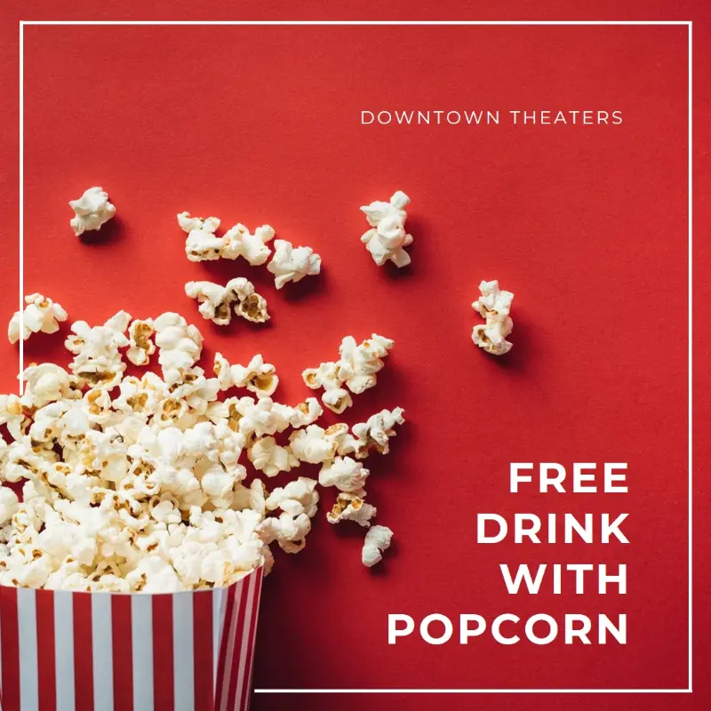 Movie night offer red modern-simple