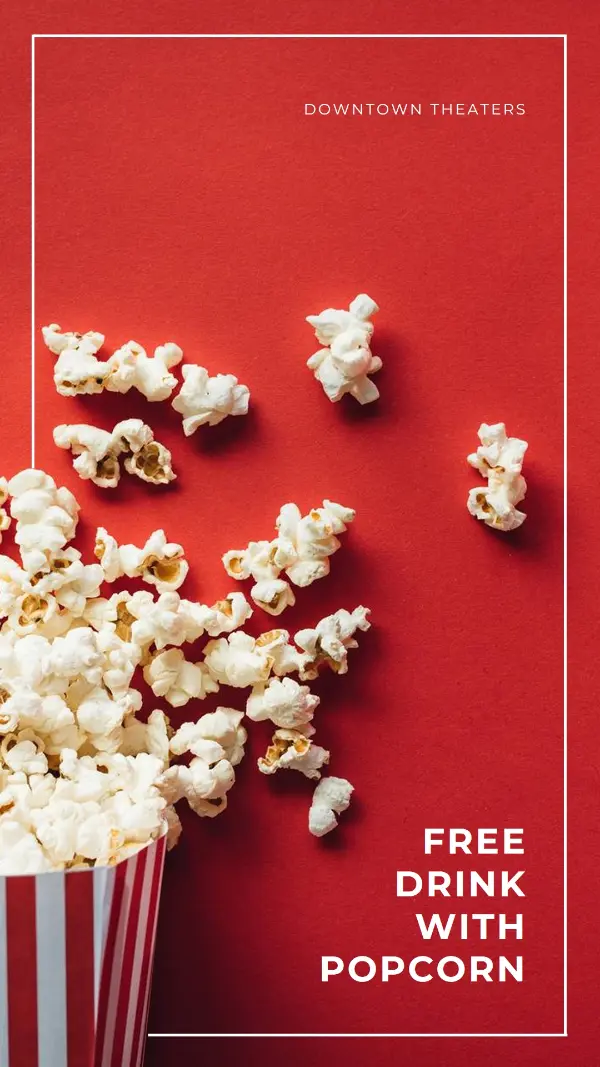 Movie night offer red modern-simple