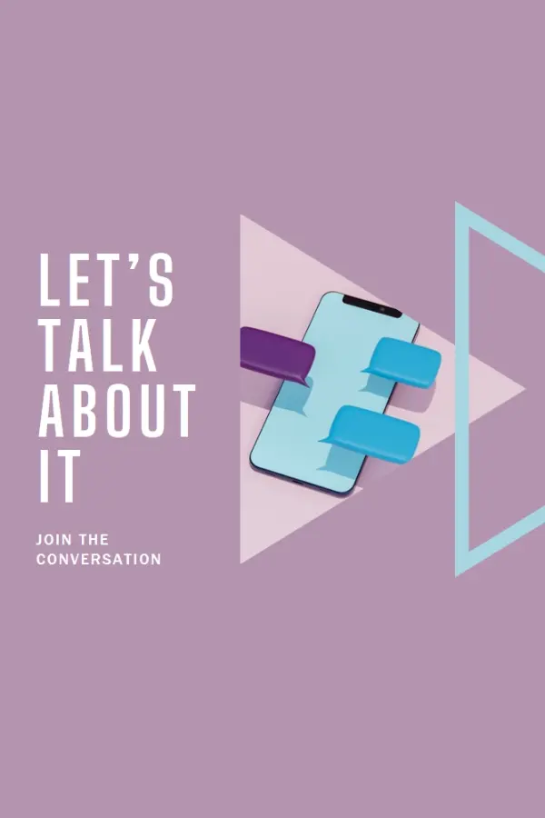 Conversation starter purple modern-geometric-&-linear
