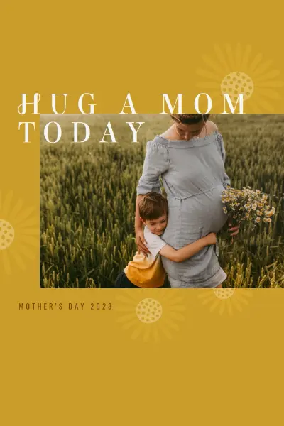 Give mom a hug yellow organic-boho