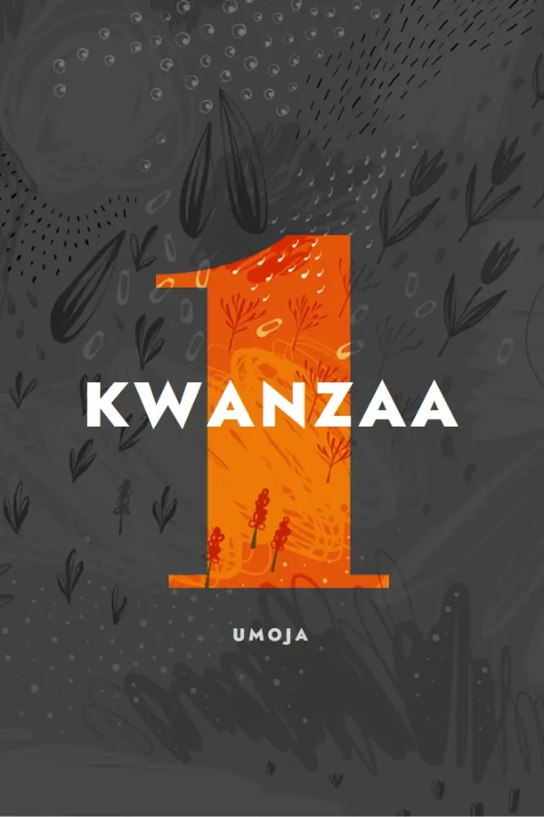 Celebrate the first day of Kwanzaa gray organic-simple