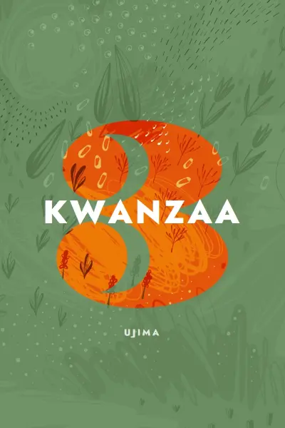 Celebrate the third day of Kwanzaa green organic-simple