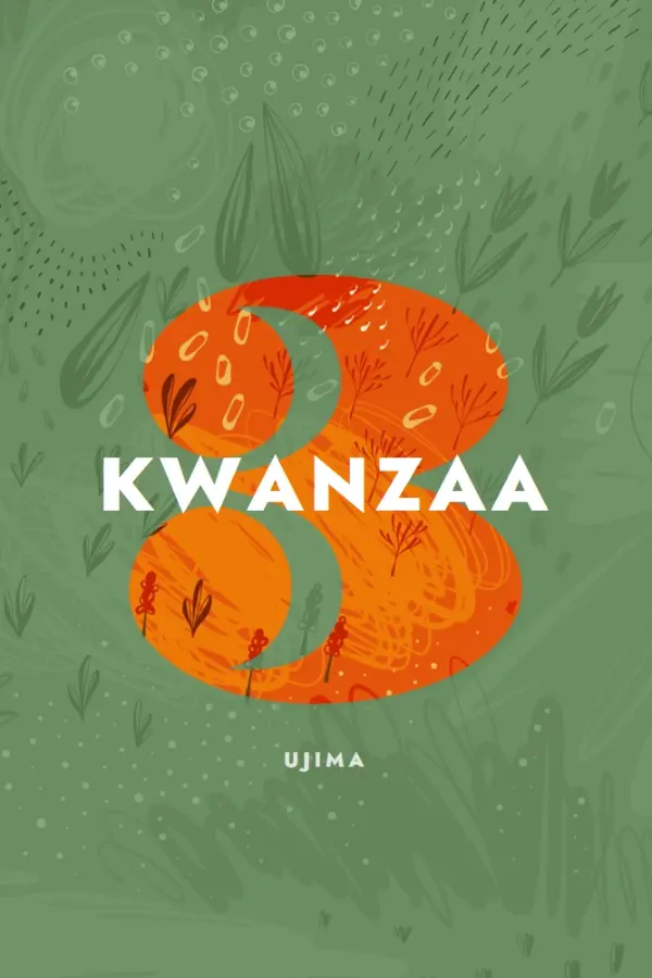 Celebrate the third day of Kwanzaa green organic-simple