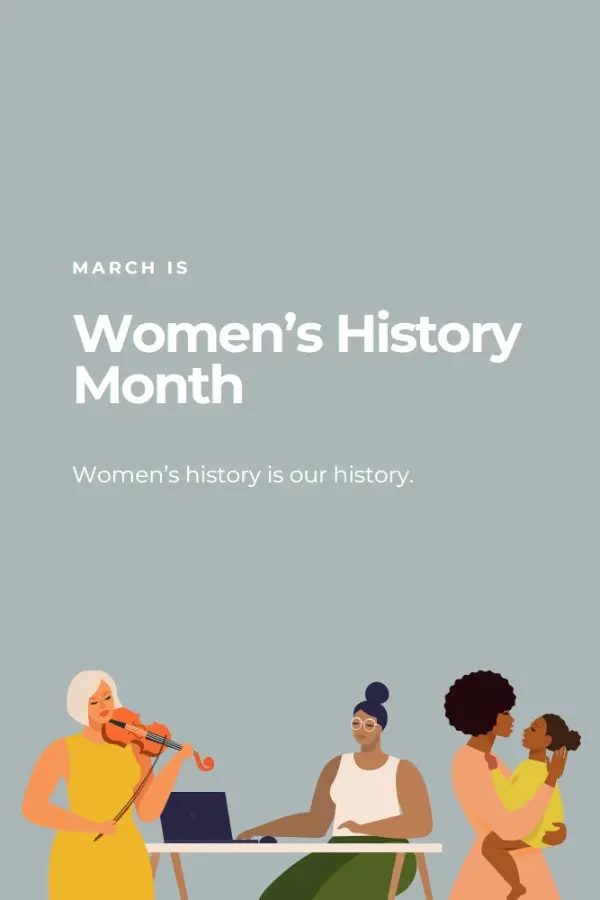 Celebrate Women's History Month gray modern-color-block