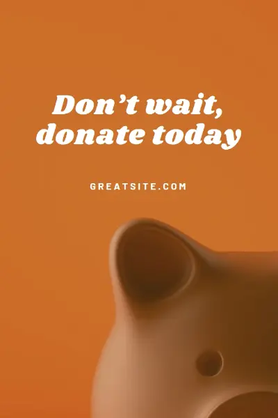 Don't wait, donate orange modern-simple