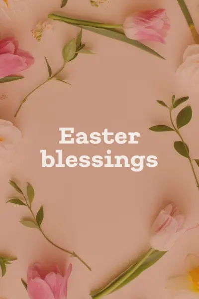 Easter blessings pink modern-simple