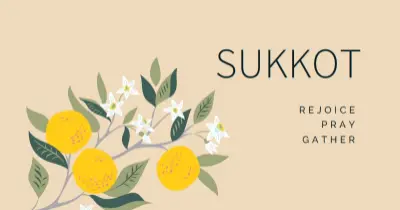 A joyful Sukkot yellow whimsical-color-block