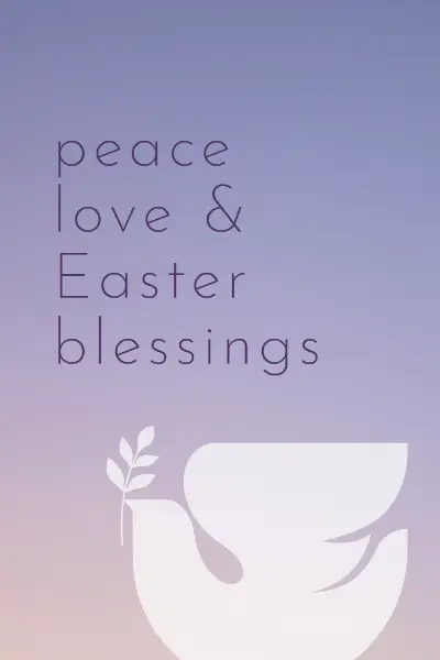 Peace and love on Easter purple modern-simple