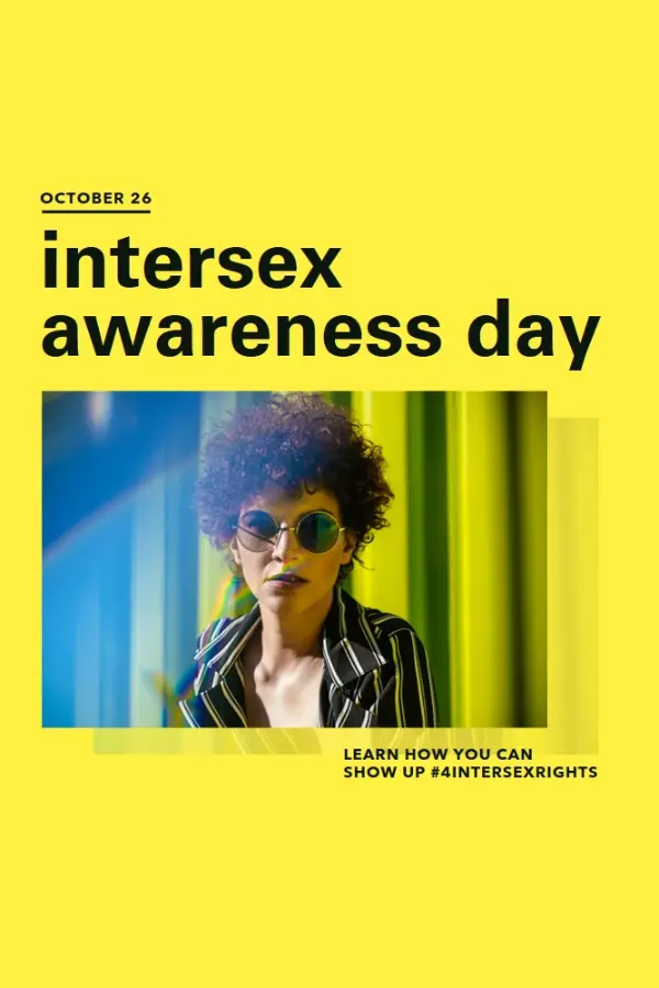 Show up for Intersex Rights yellow modern-bold