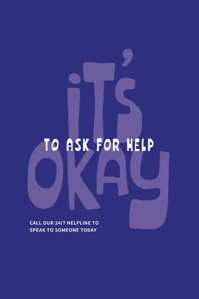 It's okay to ask for help purple whimsical-color-block