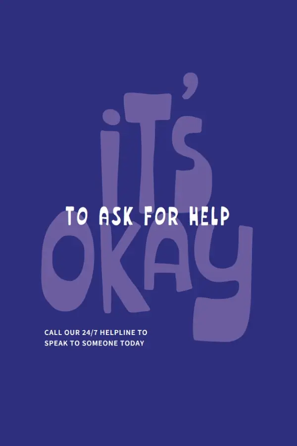 It's okay to ask for help purple whimsical-color-block