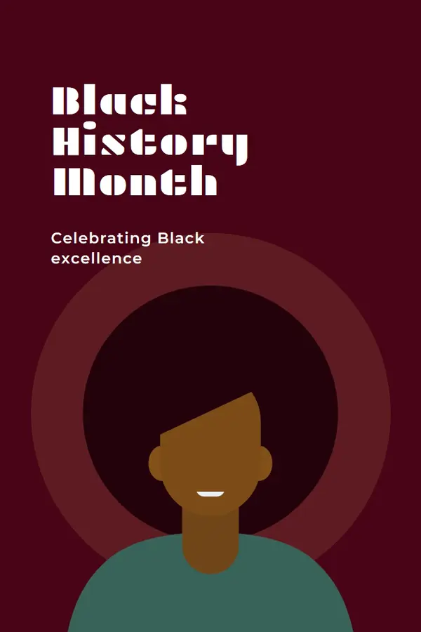 Black History Month celebration red modern-color-block