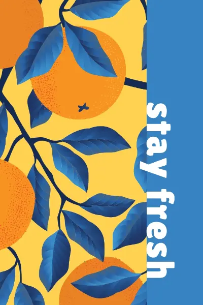 Orange you glad blue organic-simple