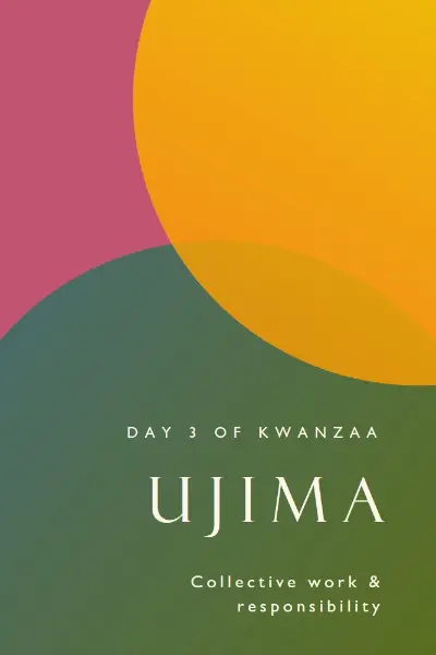 Day 3 of Kwanzaa green modern-bold