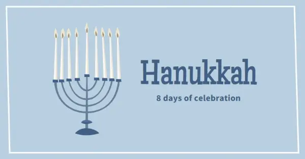 8 days of Hanukkah blue organic-simple