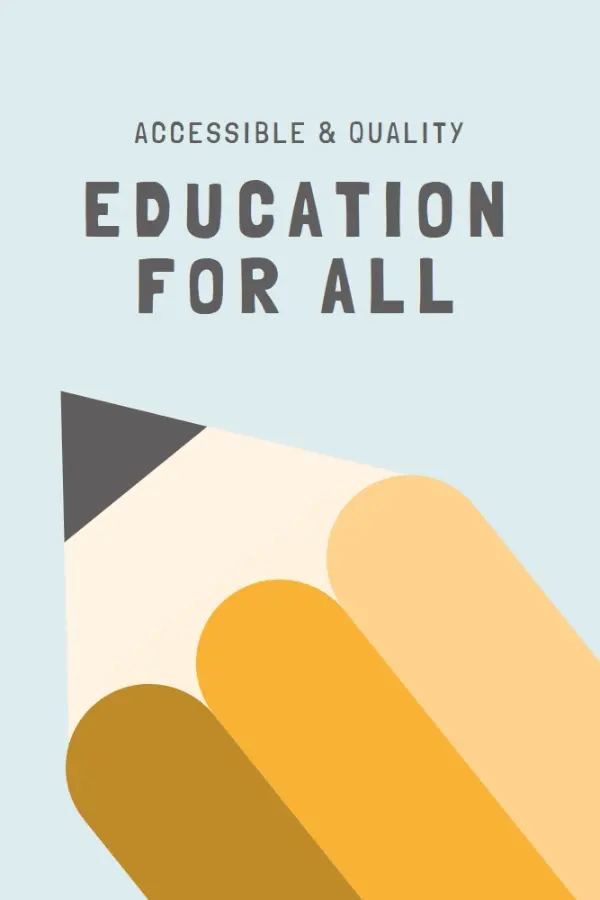 Education for all blue whimsical-color-block