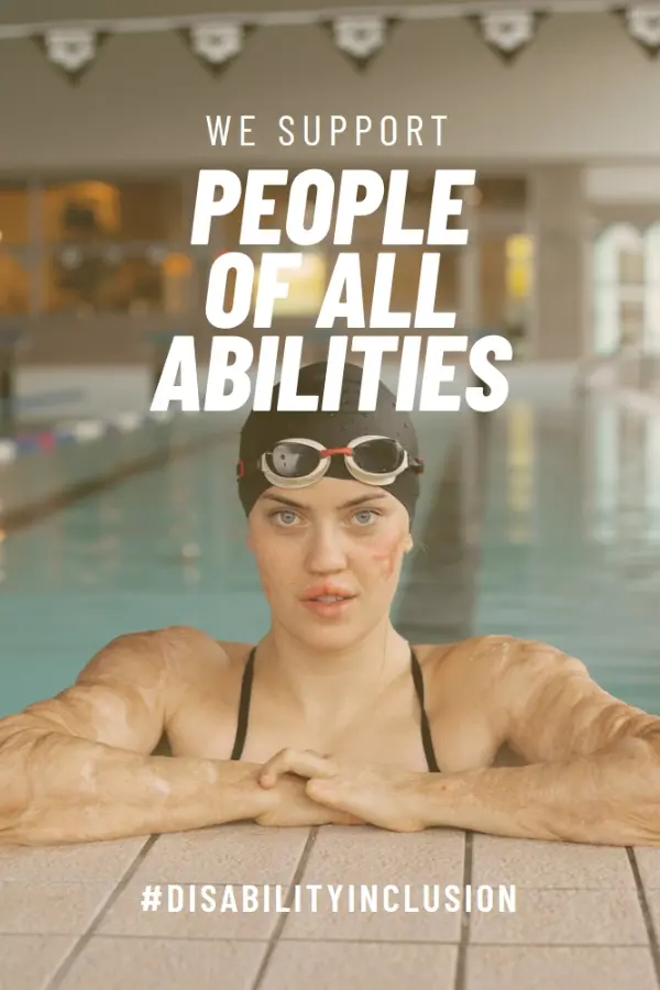 Support people of all abilities blue modern-bold