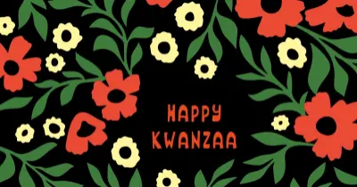 Let's celebrate Kwanzaa black whimsical-color-block