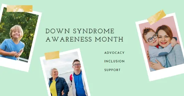 Down syndrome awareness green modern-simple