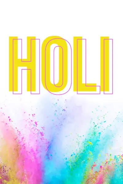 Celebrate Holi white modern-bold