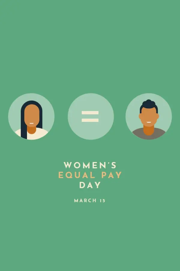 Today's the day for equal pay green modern-color-block