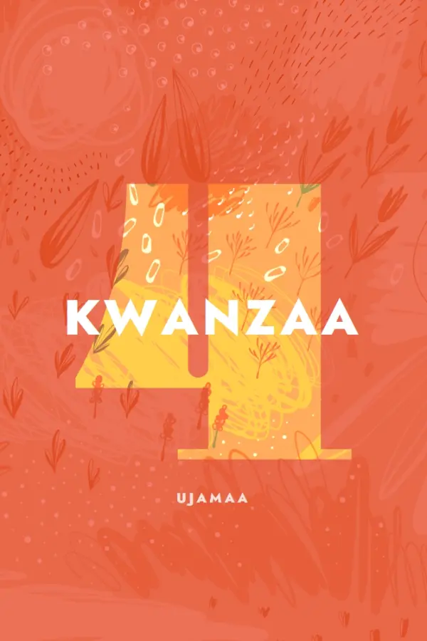 Celebrate the fourth day of Kwanzaa orange organic-simple