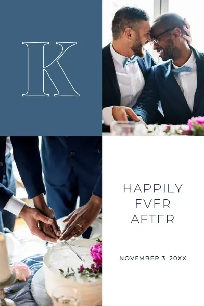 Happily ever after blue modern-simple