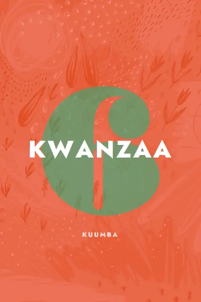 Celebrate the sixth day of Kwanzaa orange organic-simple