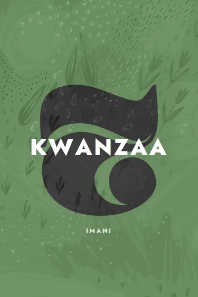 Celebrate the seventh day of Kwanzaa green organic-simple