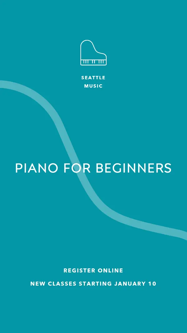 Piano classes blue modern-simple