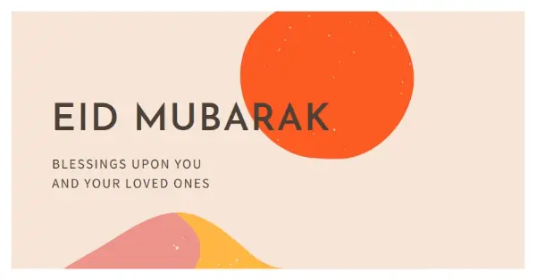 Eid blessings pink organic-simple