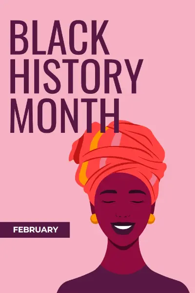 February is Black History Month pink modern-color-block