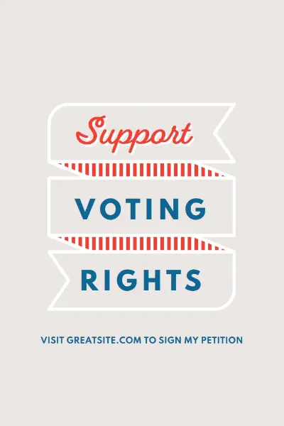 Support voting rights gray modern-simple