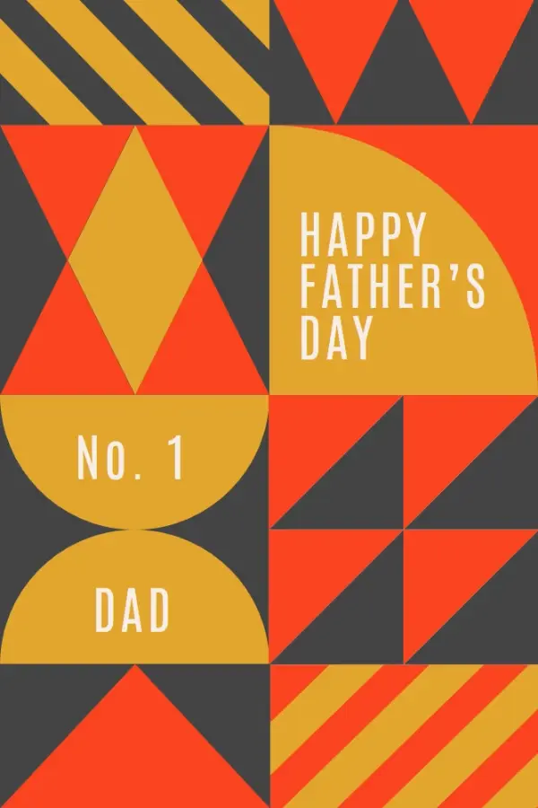 Number one dad orange modern-geometric-&-linear