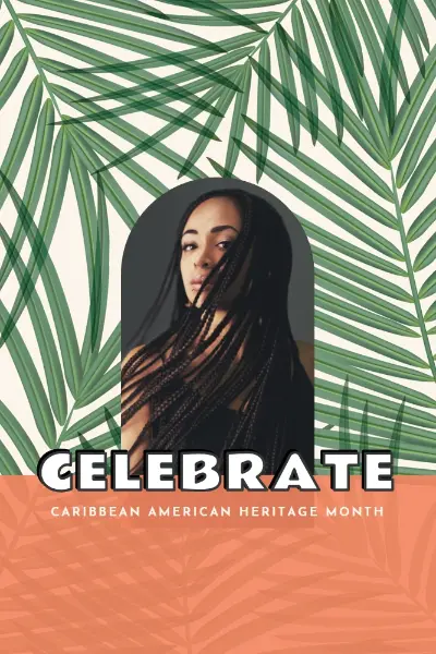 Celebrate Caribbean American Heritage green modern-bold