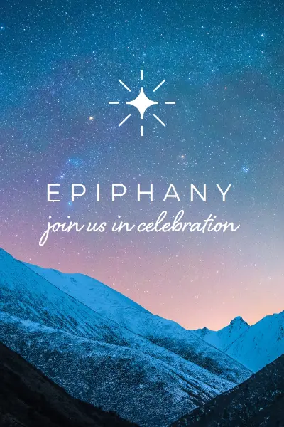 Epiphany celebration blue modern-simple