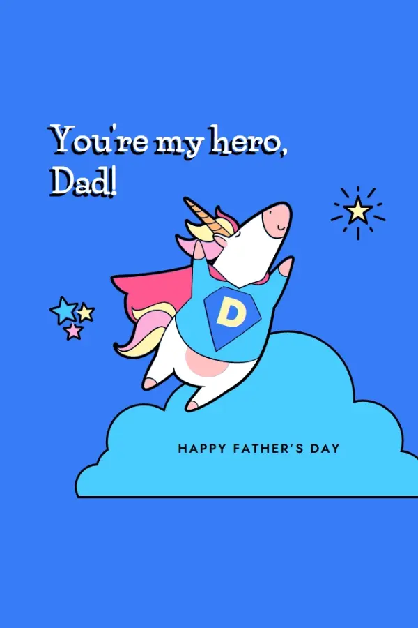 Super dad blue whimsical-color-block