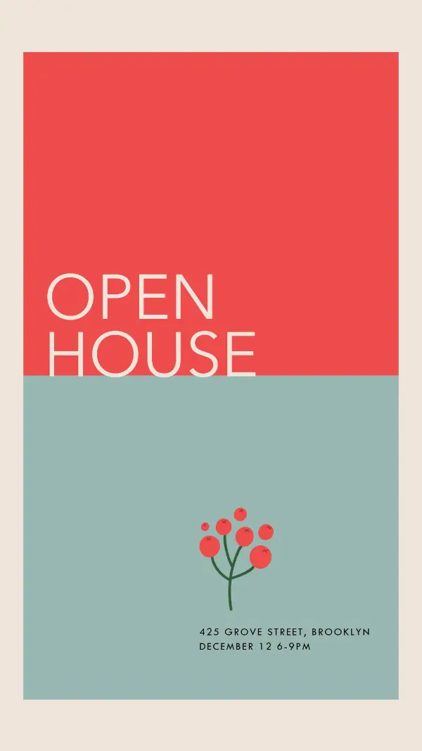 Artsy open house red modern-simple