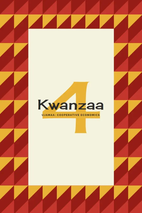 Cooperative economics for Kwanzaa red modern-geometric-&-linear