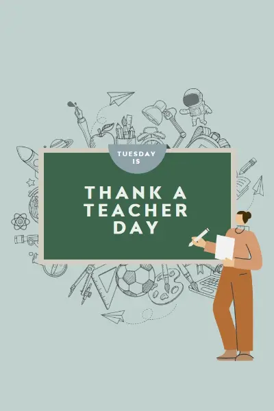 Thankful for teachers green modern-color-block