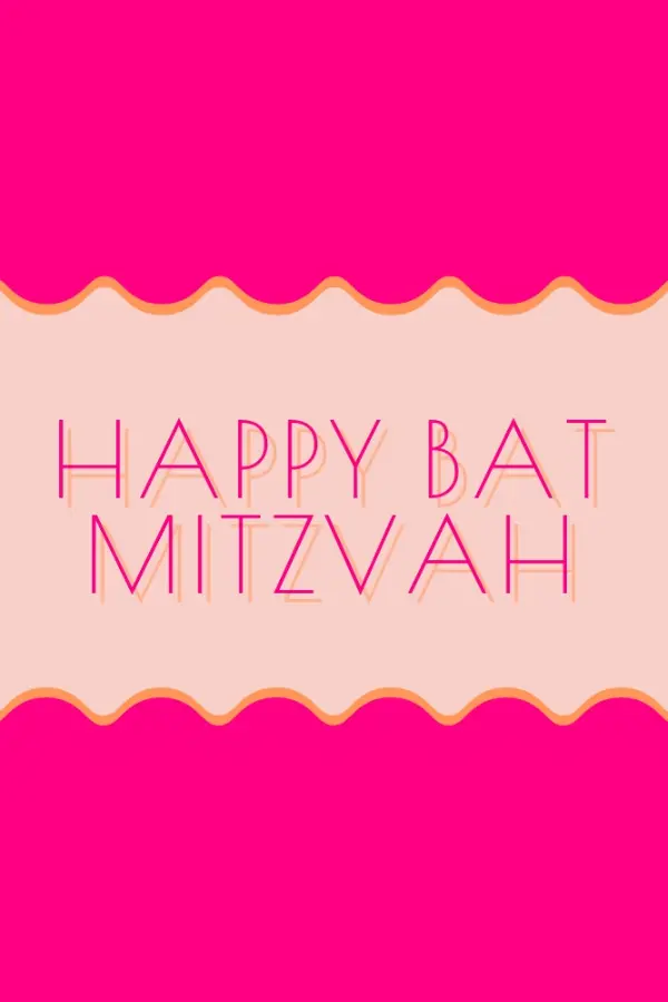 Bat mitzvah blessings pink whimsical-color-block