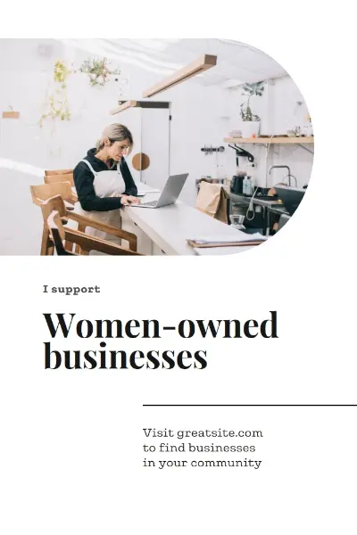 Support women-owned businesses white modern-simple