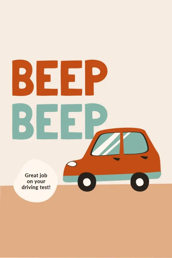 Beep beep! orange whimsical-color-block