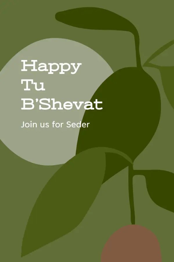 Happy Tu B'Shevat green organic-simple