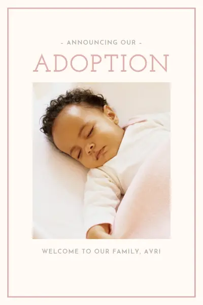 Adoption announcement white modern-simple