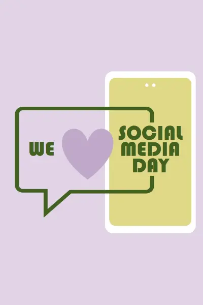 Happy Social Media Day purple modern-color-block