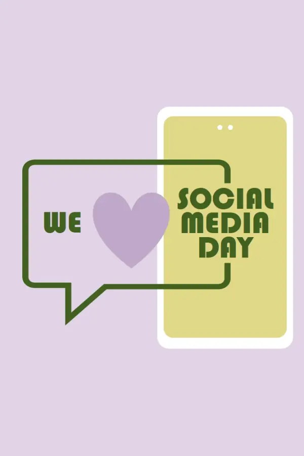 Happy Social Media Day purple modern-color-block