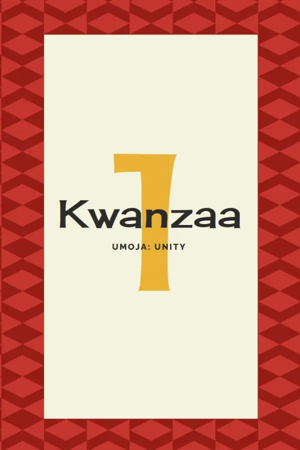 Unity for Kwanzaa yellow modern-geometric-&-linear